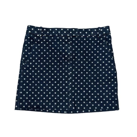 J. Crew Polkadots Denim Mini Skirt - Picture 1 of 6